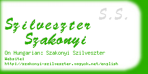 szilveszter szakonyi business card